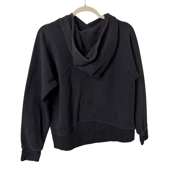 Lululemon Loungeful Hoodie Black Fleece Relaxed Fit Pullover Sweatshirt Size 6 - Picture 3 of 8